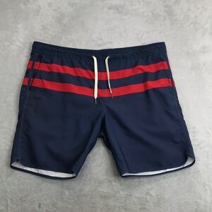 Fair Harbor Men's Blue & Red Lined Board Shorts Size L